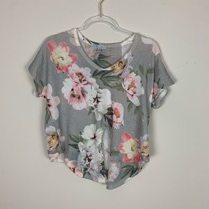 Gaze | Floral Print Tie Front Top Size medium